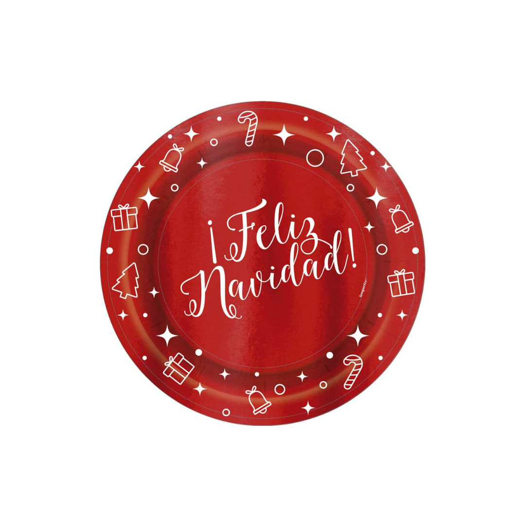 PLATOS BRILLANTES FELIZ NAVIDAD