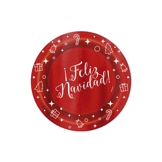 PLATOS BRILLANTES FELIZ NAVIDAD