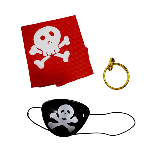 Set Pirata: Pañoleta, Parche y Arete