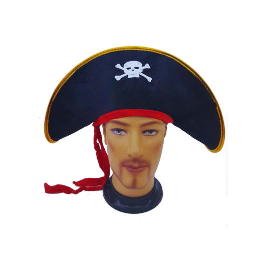SOMBRERO PIRATA CINTA ROJA